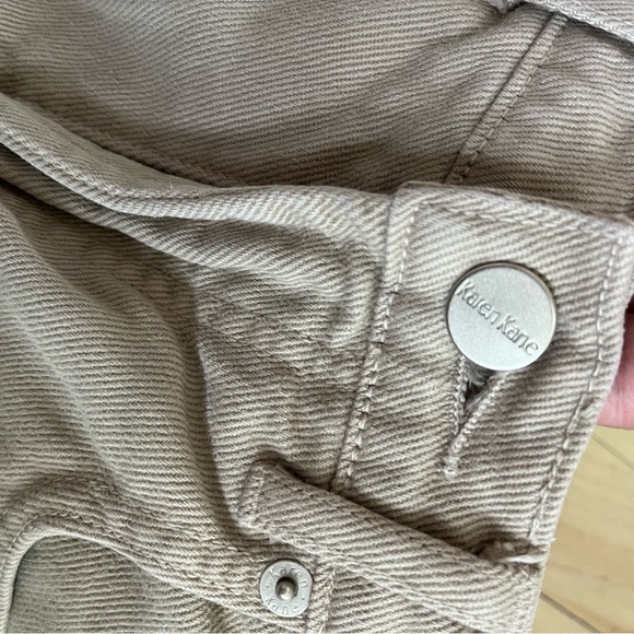 Karen Kane Straight Jeans High-Waisted Women Size 4 Cream Beige 100% Cotton - Picture 5 of 9